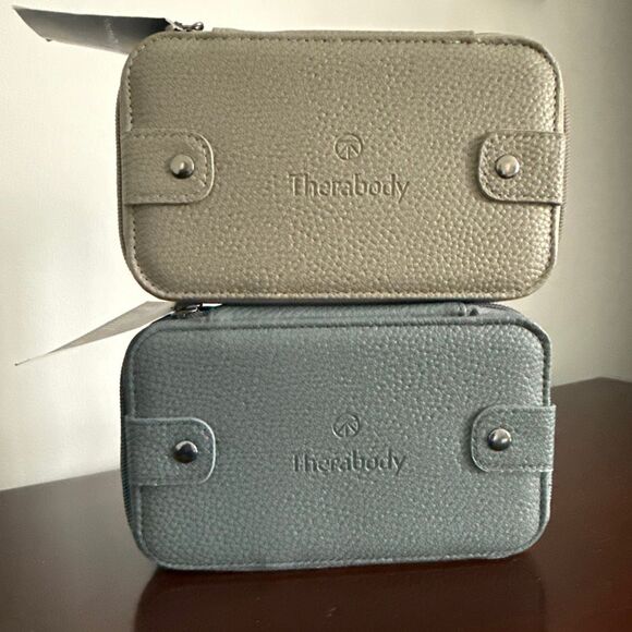 Lot Of 2 United Polaris Therabody Amenity Kits Grey Blue Zip-Around, New Sealed - Picture 1 of 6